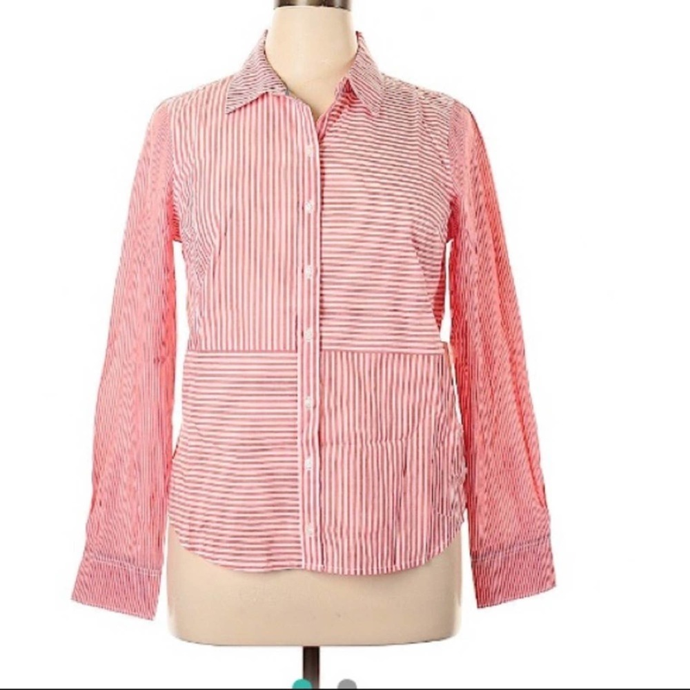 Crown &  Ivy  long sleeve button up striped